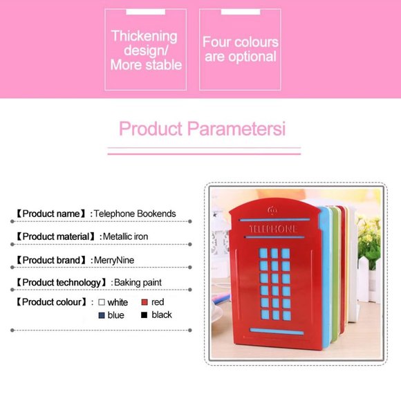 London Telephone Booth Non-Slip Metal Bookends  | NEW! - Picture 8 of 8